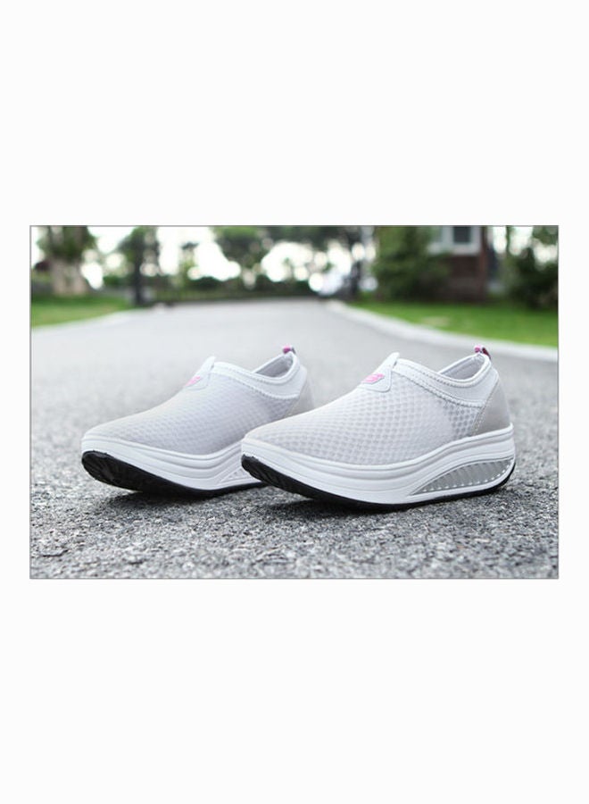 Beauenty Spring And Summer Air Permeable Rocking New Thick Bottom Breathable Sports Leisure Net Surface Mother's Women's Shoes With Muffin grey - Image 4