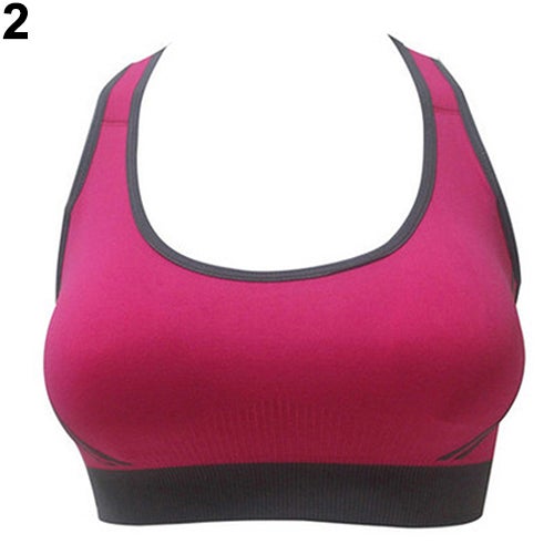 Women Jogging Sports Bra Gymwear Fitness Crop Top Yoga Exercise Cross Strap Vest Beige  - Image 5