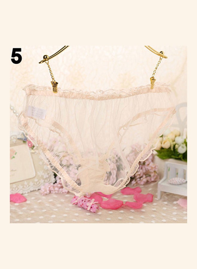 Women Breathable See-through Mesh Panties Bowknot Sheer Briefs Knickers Multicolour  - Image 1