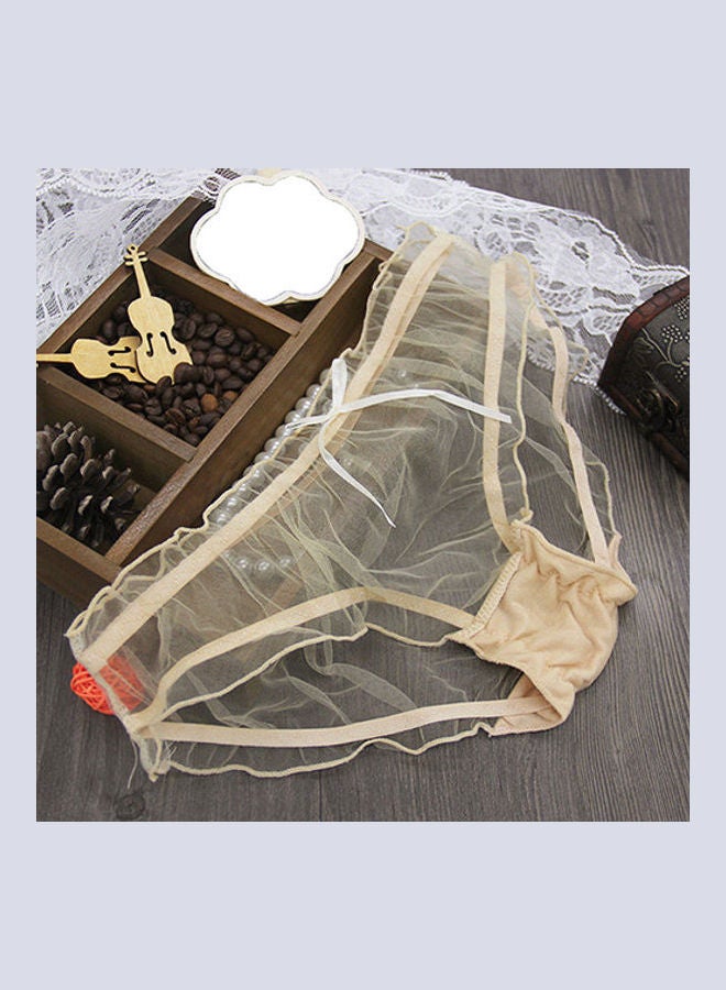 Women Breathable See-through Mesh Panties Bowknot Sheer Briefs Knickers Multicolour  - Image 4