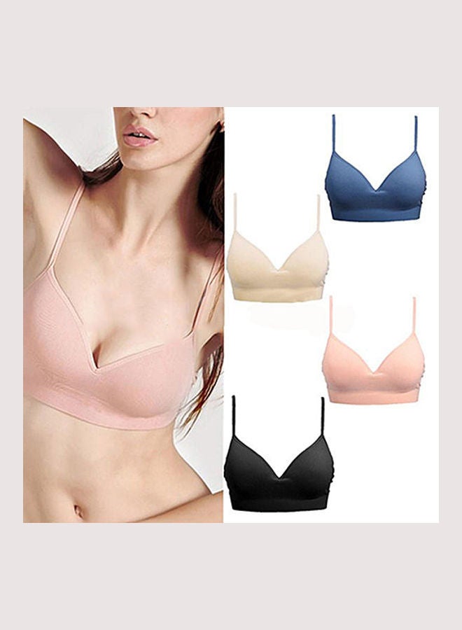 Women Sports Stretch Racerback Bra Yoga Slim Underwear Shear Seamless Tank Top Apricot - Image 2