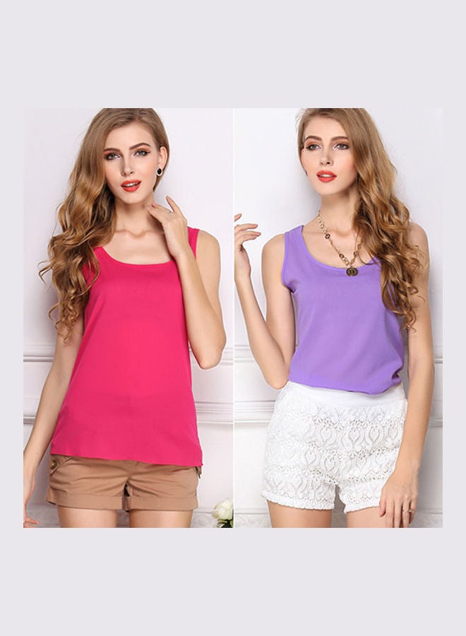 Fashion Women Sexy Summer Casual Chiffon Vest Tops Tank Sleeveless Shirt Blouse Sapphire Blue - Image 5