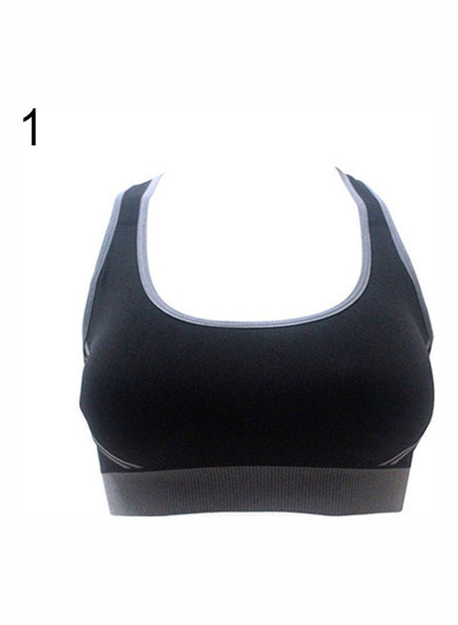 Women Sportswear Fitness Stretch Workout Padded Tops Sports Push Up Bra Black  - Image 1