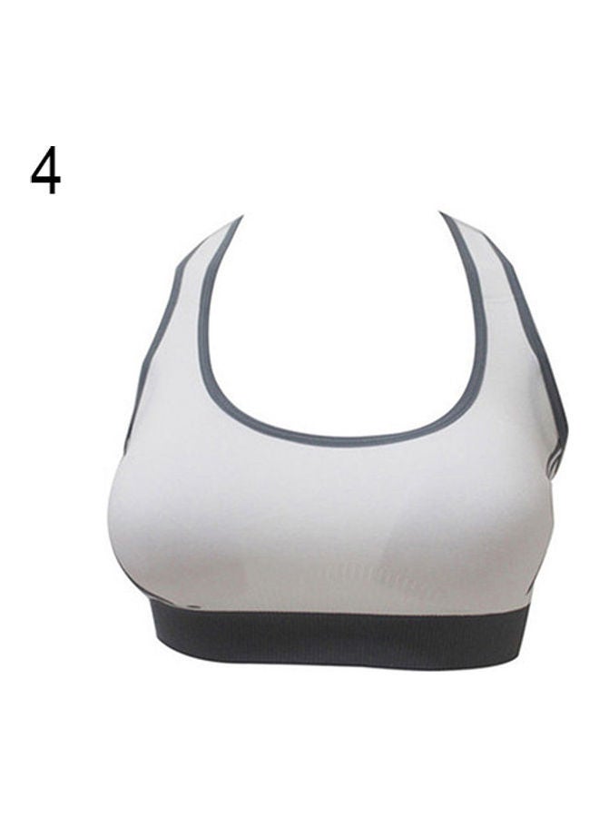 Women Sportswear Fitness Stretch Workout Padded Tops Sports Push Up Bra White - Image 1