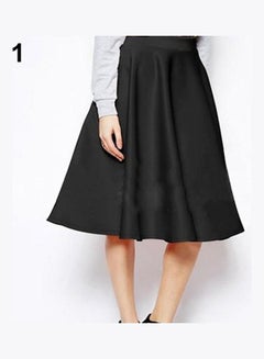 Women Summer High Waist Long A Line Pleated Midi Skirt Office Ball Dress Black - v1605898289/N42477479V_1