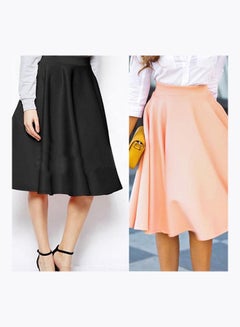 Women Summer High Waist Long A Line Pleated Midi Skirt Office Ball Dress Black - v1605898290/N42477479V_2