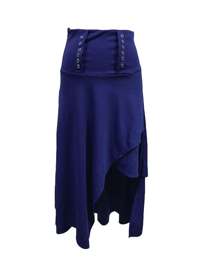 Women's Fashion Summer Style Bandage Black High Waist Dress Long Skirt Sapphire Blue - Image 1