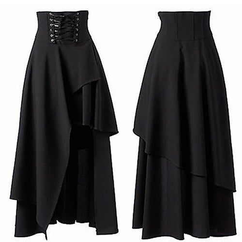 Women's Fashion Summer Style Bandage Black High Waist Dress Long Skirt Sapphire Blue - Image 2