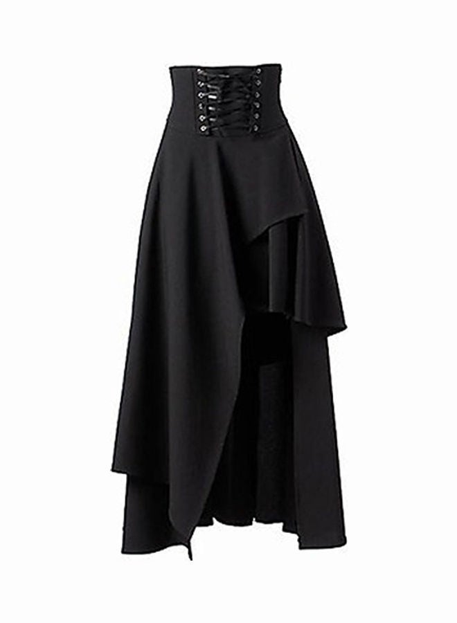Women's Fashion Summer Style Bandage Black High Waist Dress Long Skirt Sapphire Blue - Image 4