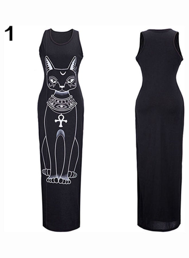 Women's Summer Casual Boho Long Maxi Party Beach Dress Vest Sundress Black - Image 1