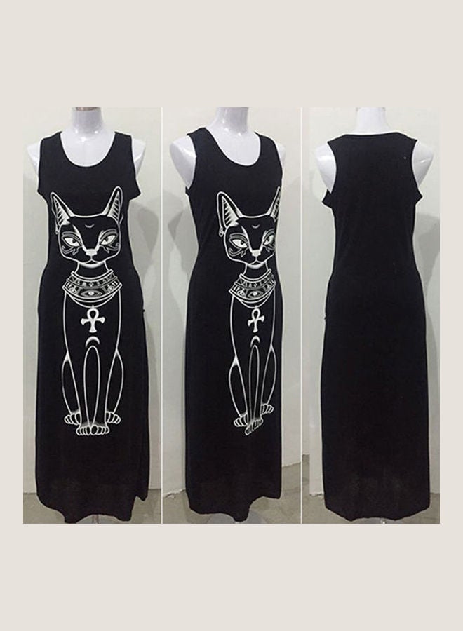 Women's Summer Casual Boho Long Maxi Party Beach Dress Vest Sundress Black - Image 5