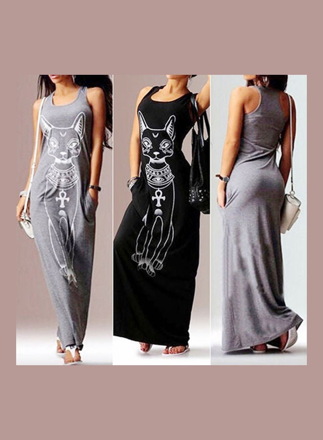 Women's Summer Casual Boho Long Maxi Party Beach Dress Vest Sundress Black - Image 2