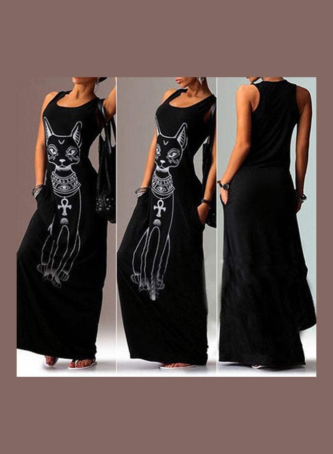 Women's Summer  Casual Boho Long Maxi Party Beach Dress Vest Sundress Grey - Image 4