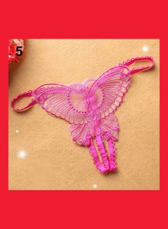 Butterfly Design Thongs Rose-Red