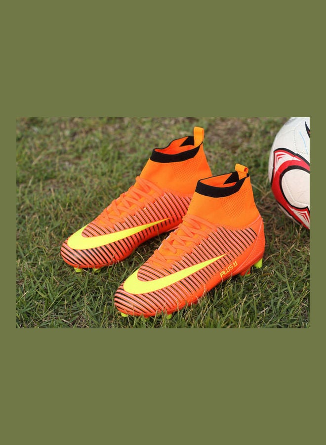 Beauenty High Top Football Shoes Men's And Women's Orange  - Image 4