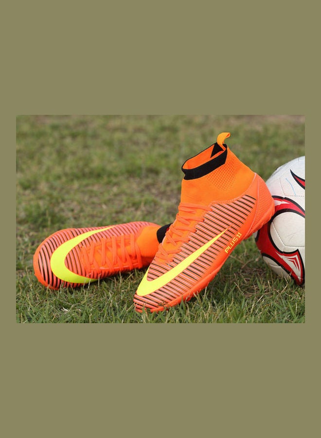 Beauenty High Top Football Shoes Men's And Women's Orange  - Image 5