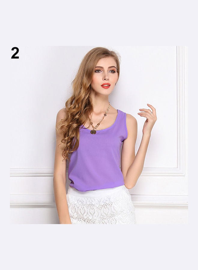 Chiffon Vest Top Purple 