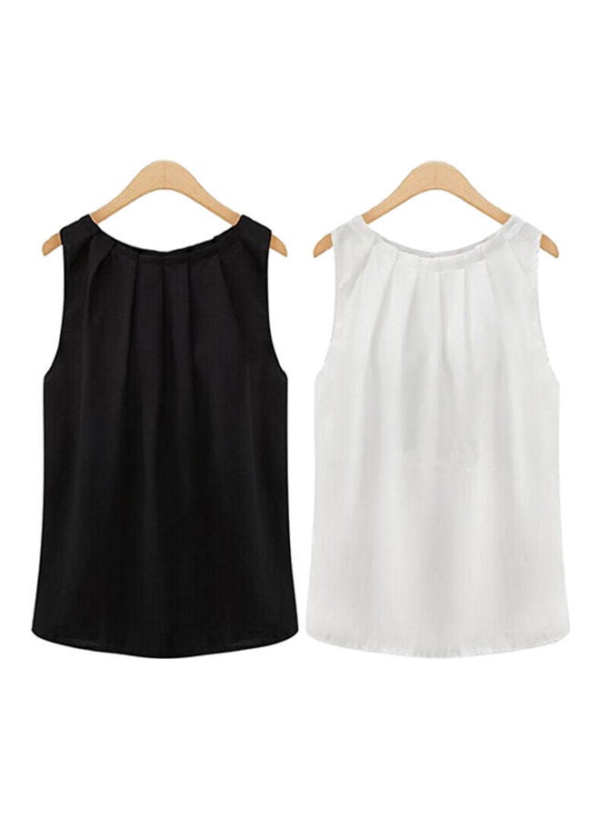Fashion Sleeveless Summer Chiffon Vest Casual Tank Tops Shirt Blouse White  - Image 5