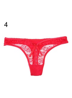 Generic Women's  Lace V-string Briefs Panties Thongs G-string Lingerie Underwear Red  - Image 1