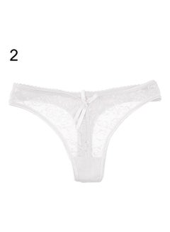 Generic Women's  Lace V-string Briefs Panties Thongs G-string Lingerie Underwear White  - Image 1
