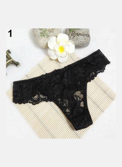 Generic Women Breathable Lace Panties Briefs Knickers Underwear Thongs G-String Black 