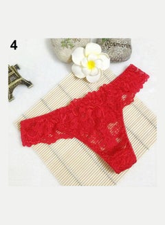 Generic Women Breathable Lace Panties Briefs Knickers Underwear Thongs G-String Red 
