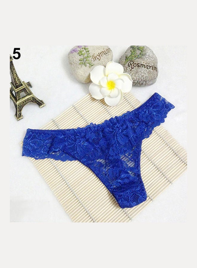 Generic Women Breathable Lace Panties Briefs Knickers Underwear Thongs G-String Sapphire Blue 