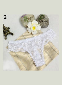 Generic Women Breathable Lace Panties Briefs Knickers Underwear Thongs G-String White 