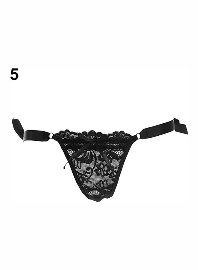 Women's  Lace Thongs Black 