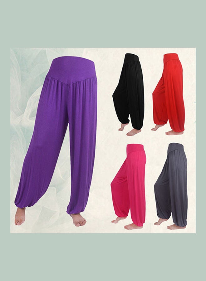 Generic - Comfy Harem Yoga Loose Long Pants Belly Dance Boho Sports Wide Trousers Black - Image 1