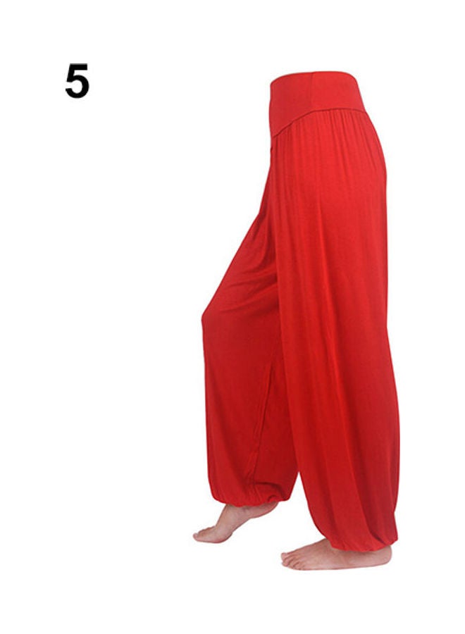 Comfy Harem Yoga Loose Long Pants Belly Dance Boho Sports Wide Trousers Red  - Image 1