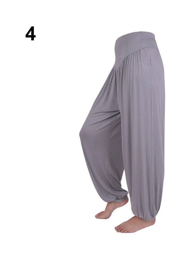 Comfy Harem Yoga Loose Long Pants Belly Dance Boho Sports Wide Trousers Light Grey  - Image 1