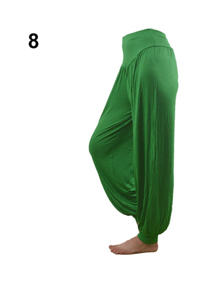 Comfy Harem Yoga Loose Long Pants Belly Dance Boho Sports Wide Trousers Green  - Image 1