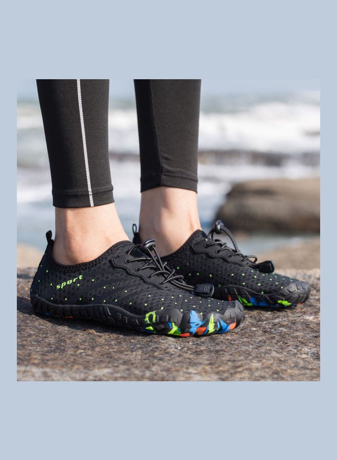 Beauenty Men's And Women's Outdoor Wading River Tracing Five Finger Fast Drying Beach Shoes black - Image 5