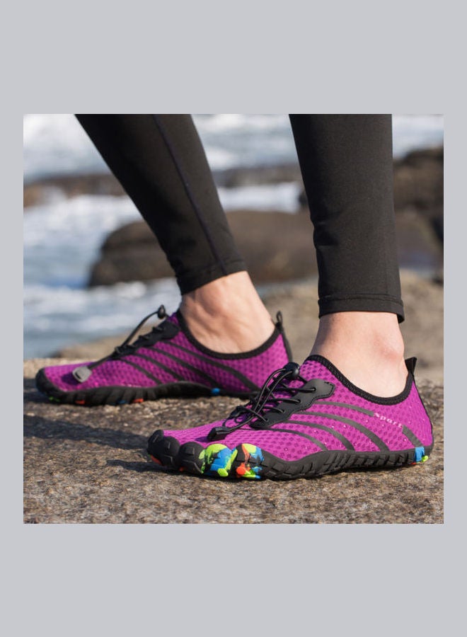 Beauenty Men's And Women's Outdoor Wading River Tracing Five Finger Fast Drying Beach Shoes purple - Image 5