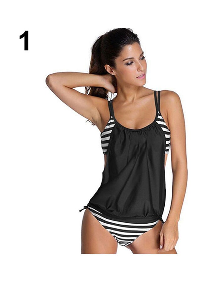 Generic - Fashion Super Striped Print Slim Bikini Summer Beach Swimsuit Swimwear Rose Red - Image 1