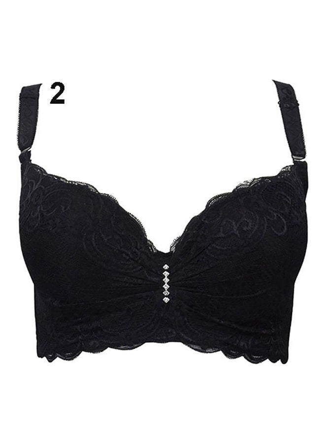 Women's Fashion Cotton Lace Bra Large Size Gather Brassiere Underwear Red