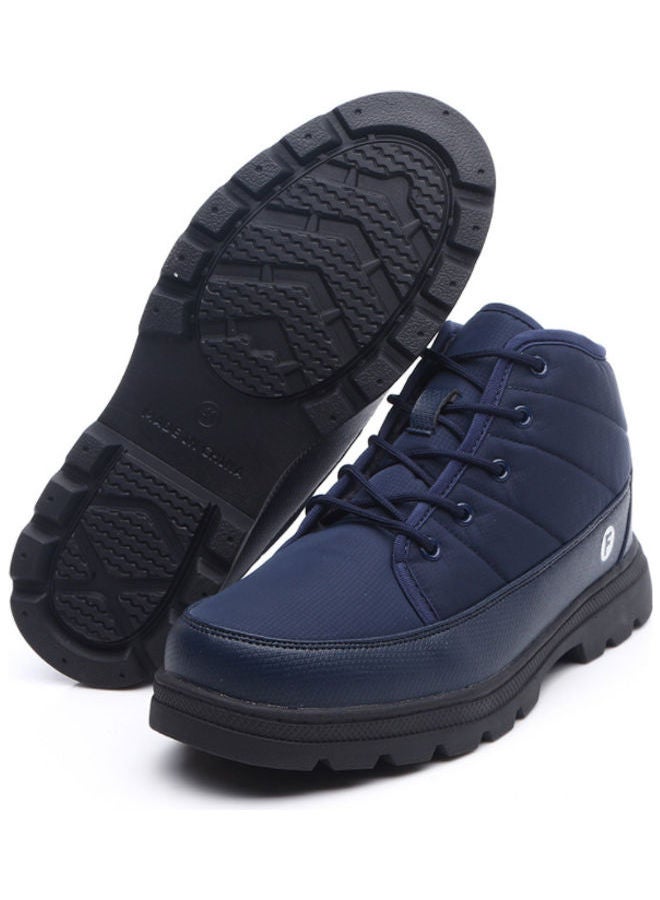 Beauenty Waterproof Coating, Cold Proof And Thermal Leather Boots With Plush And Thickened blue - Image 2