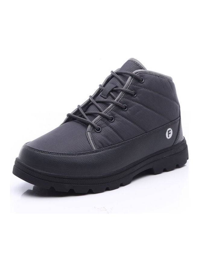 Beauenty Waterproof Coating Cold Proof And Thermal Leather Boots With Plush Thickened grey - Image 1