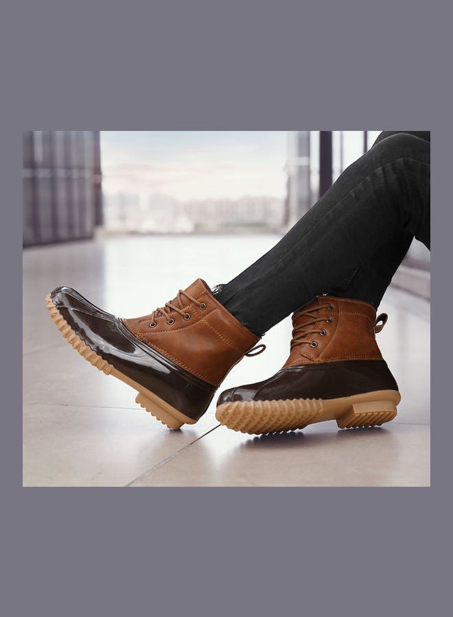 بيوينتي حذاء بوت داك هانتينج خفيف الوزن للغاية للسير على الثلج ومصنوع من الصوف والقطن البني الفاتح - Image 4