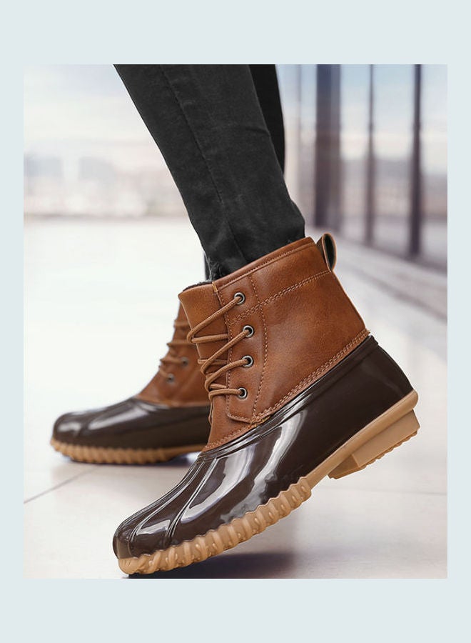 بيوينتي حذاء بوت داك هانتينج خفيف الوزن للغاية للسير على الثلج ومصنوع من الصوف والقطن البني الفاتح - Image 5