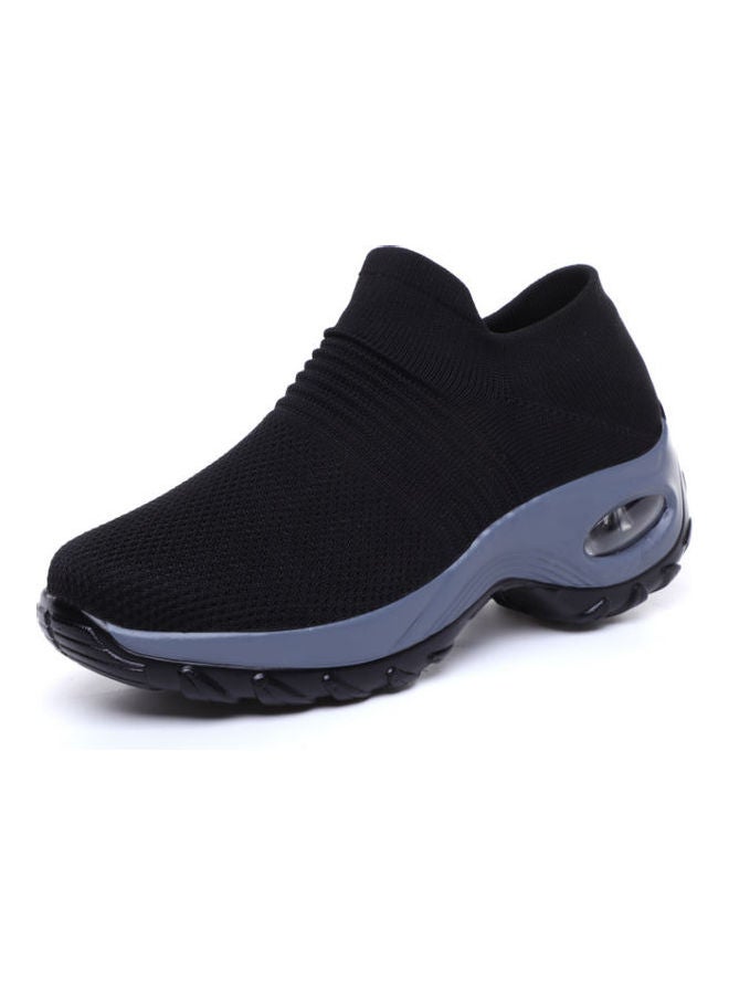 Beauenty Flying Knitted Breathable Mother Anti Slip Wear Resistant Outdoor Casual Socks Shoes black - Image 1