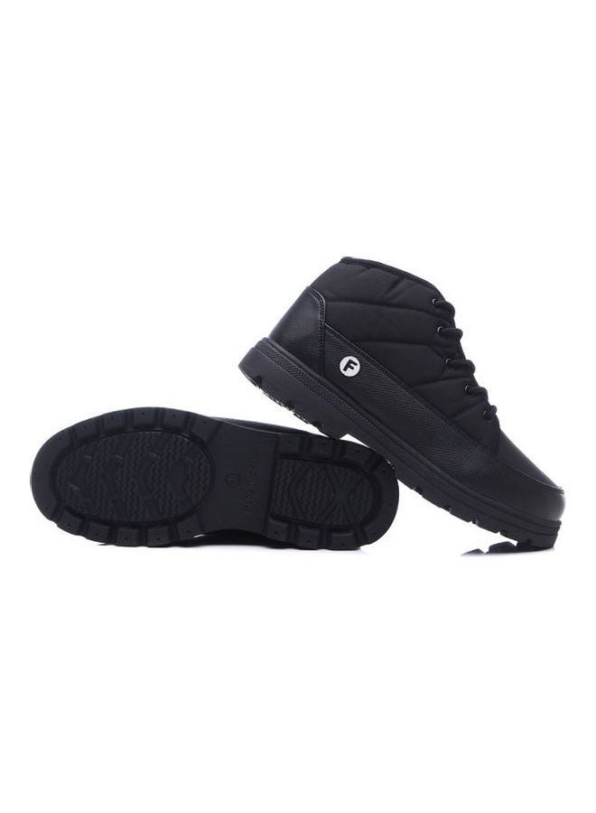 Beauenty Waterproof Coating Cold Proof And Thermal Leather With Plush Thickened Low Upper Soft Anti-Skid Snow Boots black - Image 2