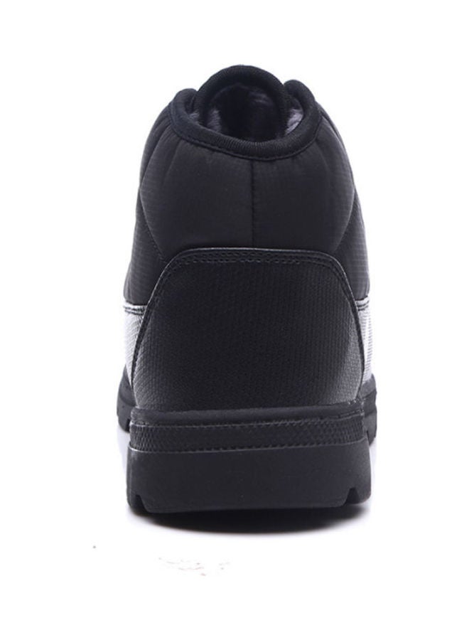 Beauenty Waterproof Coating Cold Proof And Thermal Leather With Plush Thickened Low Upper Soft Anti-Skid Snow Boots black - Image 4