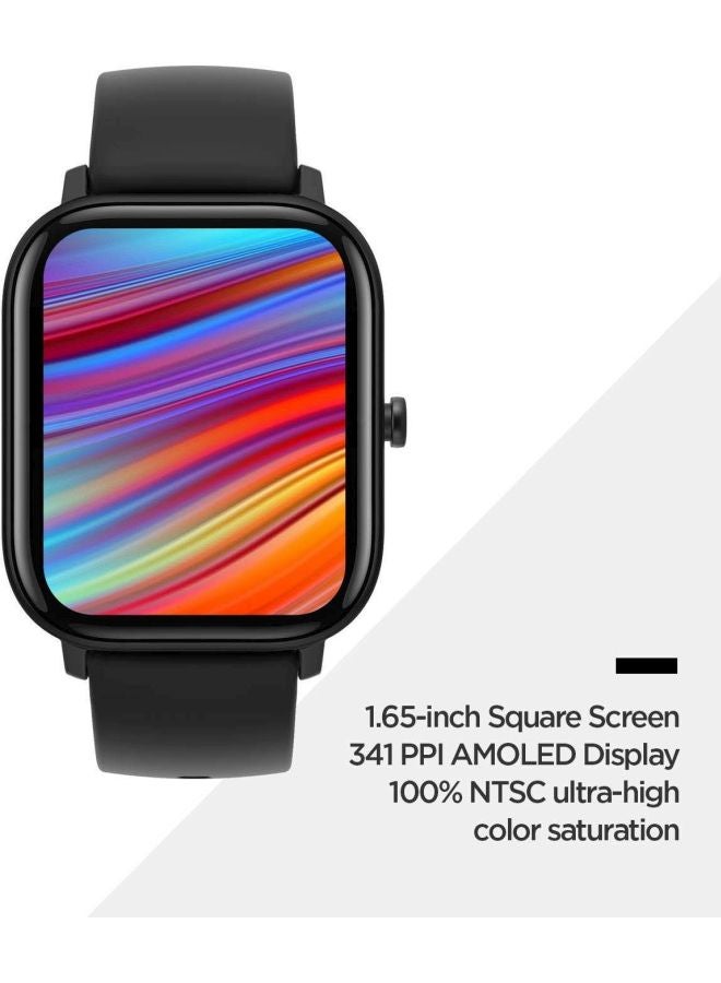 Amazfit - 200.0 mAh GTS Smart Watch With GPS Obsidian Black - Image 1