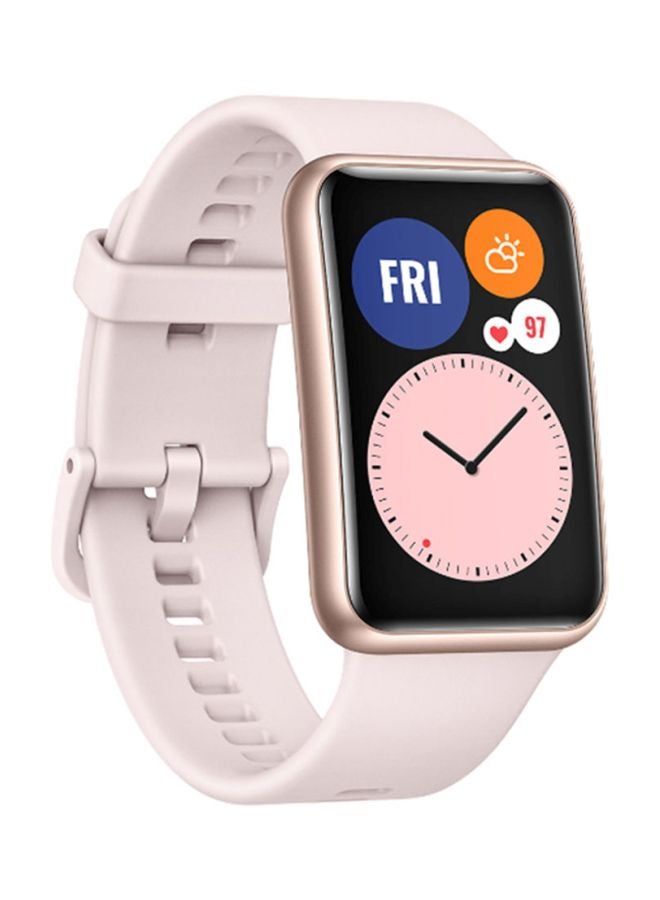 هواوي ساعة ذكية مقاومة للماء بشاشة لمس أموليد وسوار مطاطي مقاس 1.64 بوصة بينك ساكورا 180 mAh - Image 1