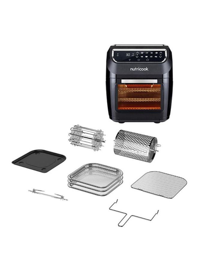 Air Fryer Oven Convection & Rotisserie Dehydrator Led One Touch Screen With 9 Presets 12 L 1800 W NC-AFO12 Black 