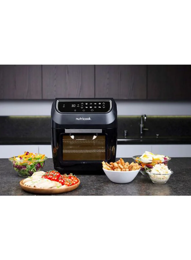 nutricook Air Fryer Oven Convection & Rotisserie Dehydrator Led One Touch Screen With 9 Presets 12 L 1800 W NC-AFO12 Black