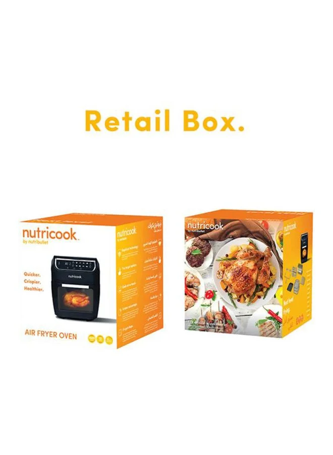 nutricook Air Fryer Oven Convection & Rotisserie Dehydrator Led One Touch Screen With 9 Presets 12 L 1800 W NC-AFO12 Black