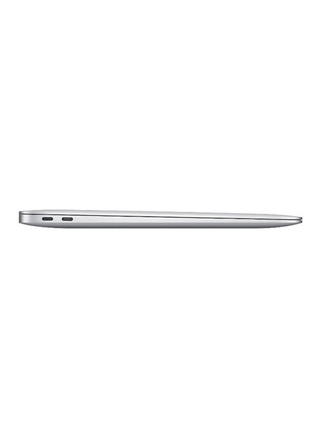 ماك بوك إير بشاشة ريتنا مقاس 13.3 بوصة، معالج كور I3 / macOS / ذاكرة رام سعة 8 جيجابايت / محرك أقراص SSD سعة 256 جيجابايت / رسومات إنتل ايريس بلس/ لوحة مفاتيح باللغة الإنجليزية 2020 اللغة الإنجليزية فضي